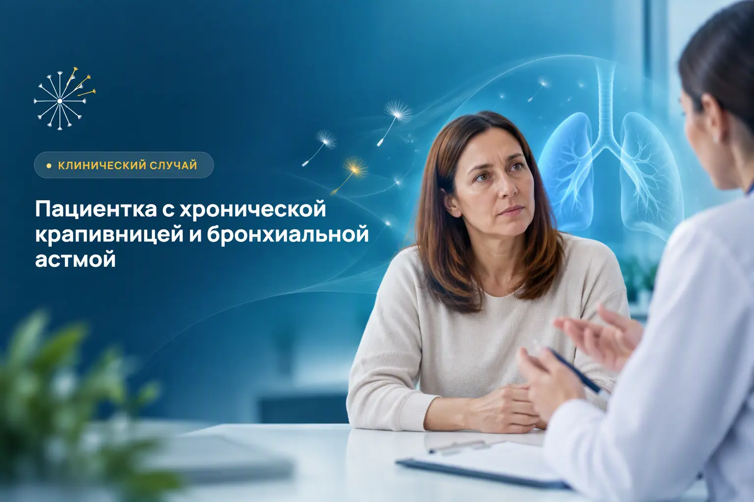 Пациентка с хронической крапивницей и бронхиальной астмой